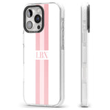 iPhone 16 Pro Max Personalised Minimal Pink Stripes Black Impact Phone Case