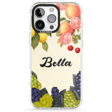 iPhone 16 Pro Max Personalised Vintage Fruits Black Impact Phone Case + Magsafe