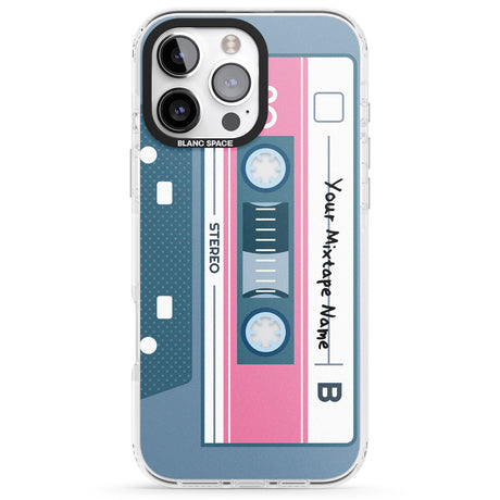 iPhone 16 Pro Max Personalised Retro Mixtape Black Impact Phone Case