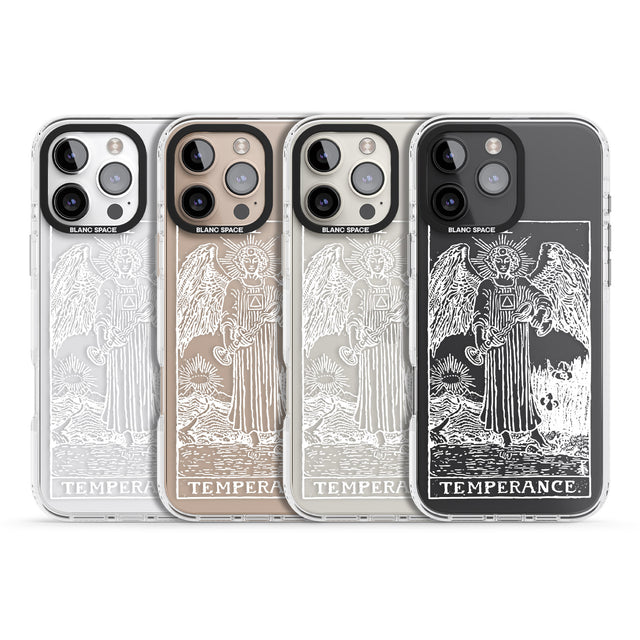 iPhone 16 Pro Max Personalised Temperance Tarot Card - White Transparent Black Impact Phone Case