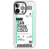 iPhone 16 Pro Max Personalised San Francisco Boarding Pass Black Impact Phone Case