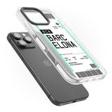 iPhone 16 Pro Max Personalised Barcelona Boarding Pass Black Impact Phone Case