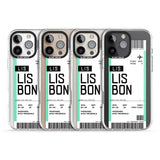 iPhone 16 Pro Max Personalised Lisbon Boarding Pass Black Impact Phone Case