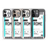 iPhone 16 Pro Max Personalised Rome Boarding Pass Black Impact Phone Case