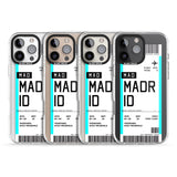 iPhone 16 Pro Max Personalised Madrid Boarding Pass Black Impact Phone Case