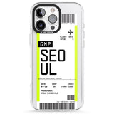 iPhone 16 Pro Max Personalised Seoul Boarding Pass Black Impact Phone Case