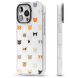 iPhone 16 Pro Max Cute Cat Face Transparent Black Impact Phone Case