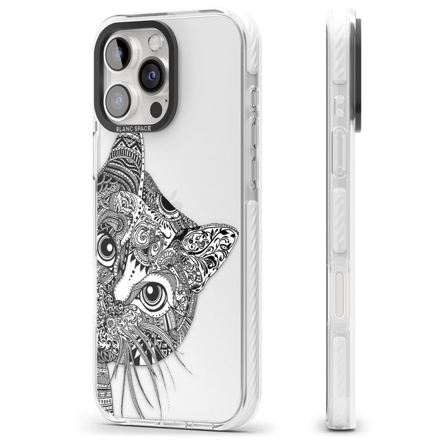 iPhone 16 Pro Max Henna Cat Black Impact Phone Case