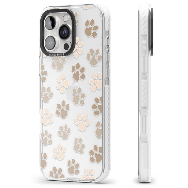 iPhone 16 Pro Max Paw Prints Black Impact Phone Case