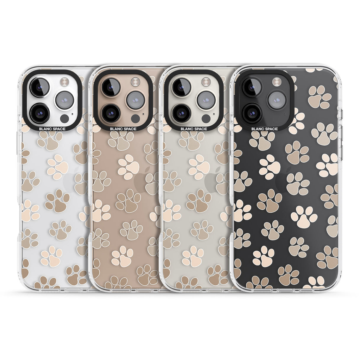 iPhone 16 Pro Max Paw Prints Black Impact Phone Case