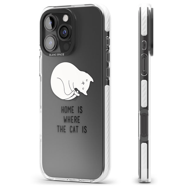 iPhone 16 Pro Max Home Is Where the Cat is Black Impact Phone Case