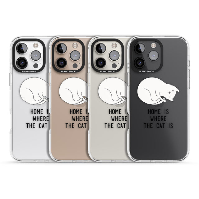 iPhone 16 Pro Max Home Is Where the Cat is Black Impact Phone Case