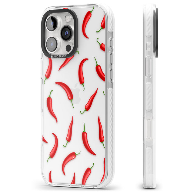 iPhone 16 Pro Max Chilli Pattern Black Impact Phone Case