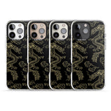 iPhone 16 Pro Max Black and Gold Dragon Pattern Black Impact Phone Case