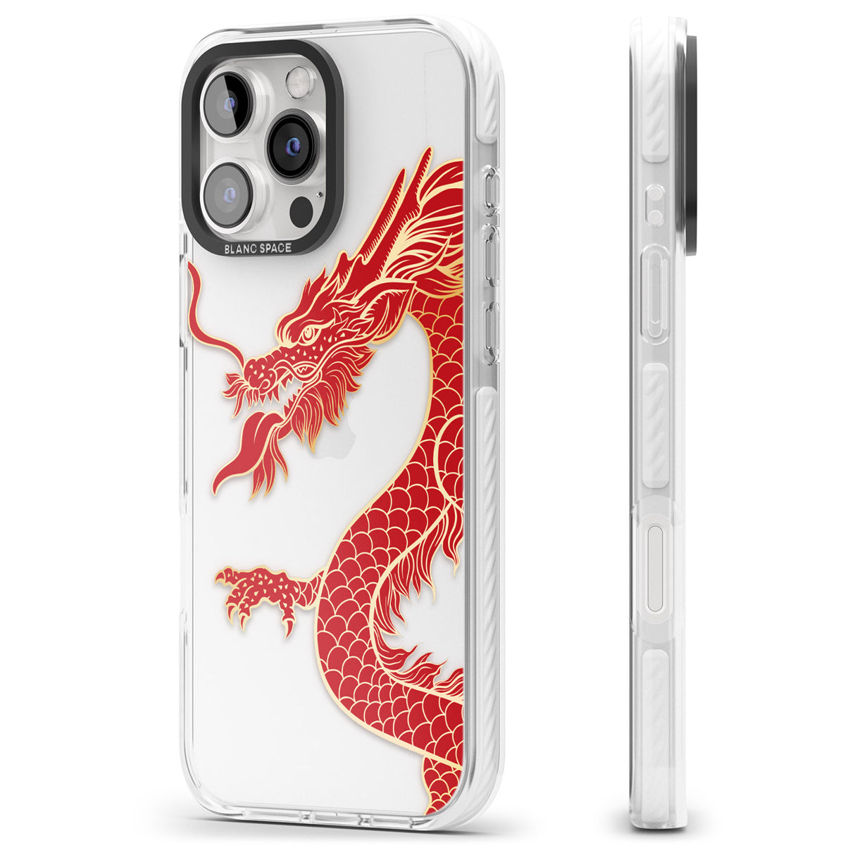 iPhone 16 Pro Max Large Red Dragon Black Impact Phone Case