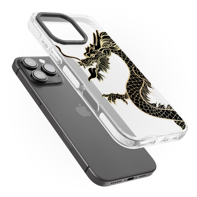 iPhone 16 Pro Max Large Black Dragon Black Impact Phone Case