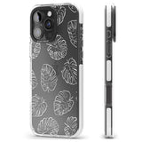 iPhone 16 Pro Max Monstera Leaves Black Impact Phone Case