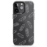 iPhone 16 Pro Max Clear Botanical Designs: Palm Leaves Black Impact Phone Case