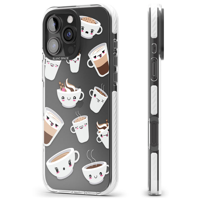 iPhone 16 Pro Max Coffee Faces Black Impact Phone Case