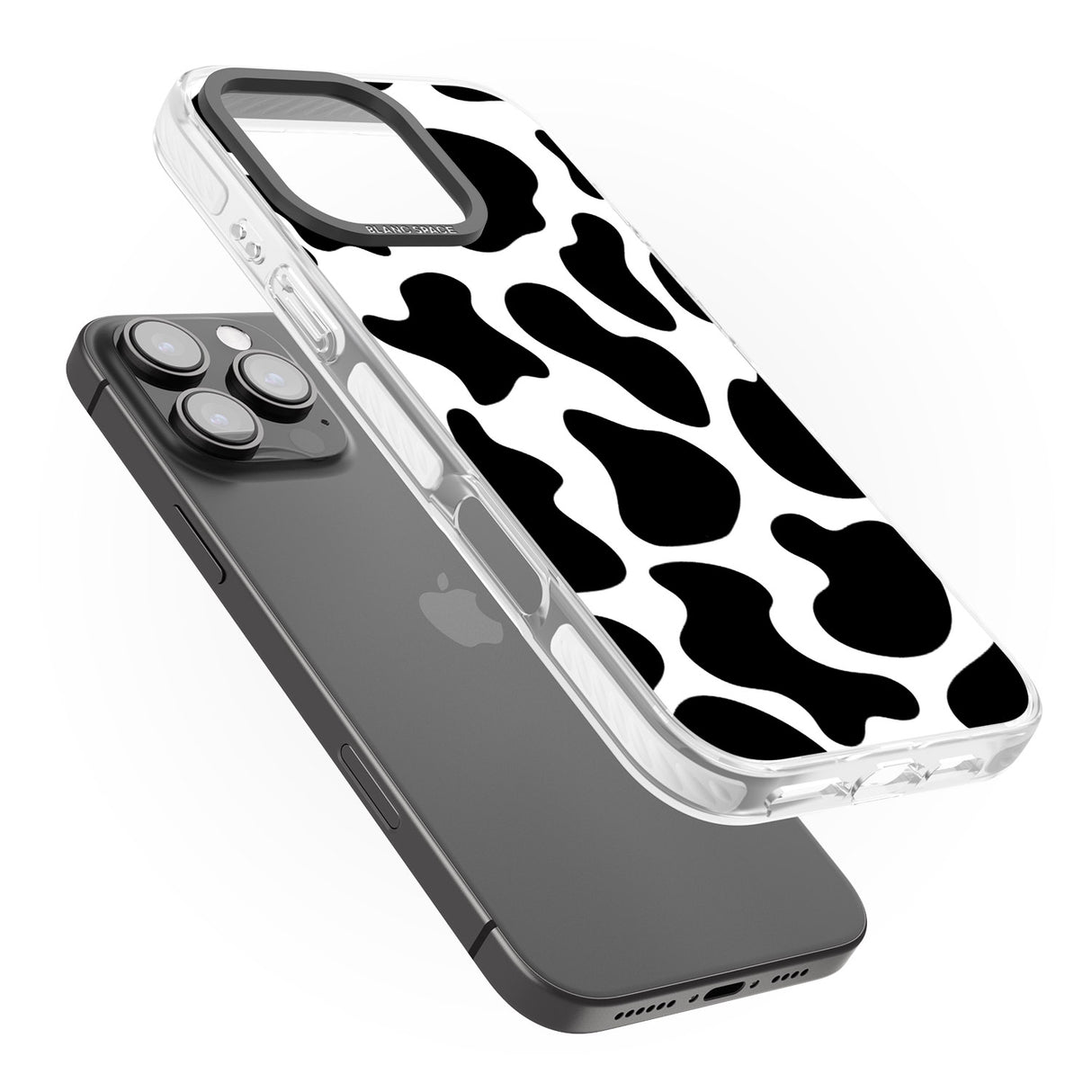 iPhone 16 Pro Max Cow Print Black Impact Phone Case