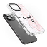 iPhone 16 Pro Max Pink Marble Black Impact Phone Case