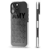 iPhone 16 Pro Max Personalised Clear Text 5A Black Impact Phone Case