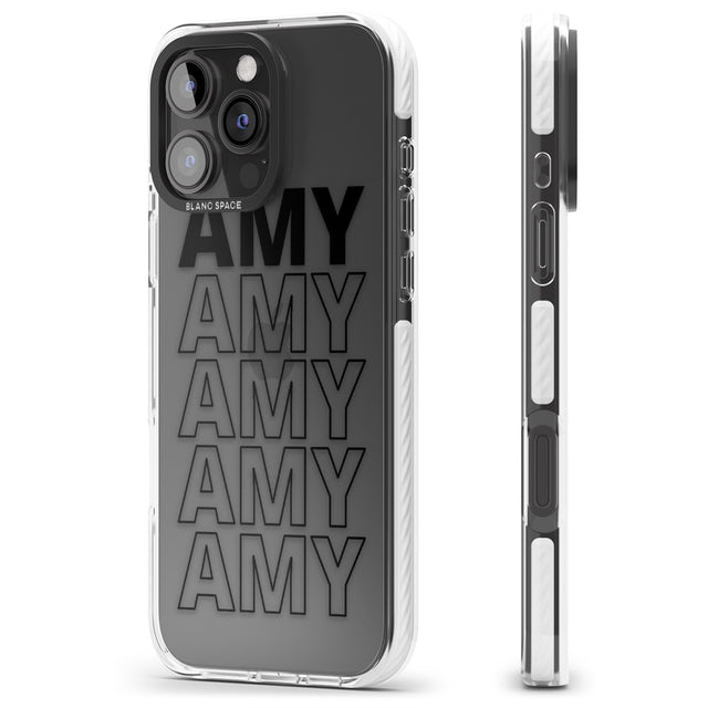 iPhone 16 Pro Max Personalised Clear Text 5E Black Impact Phone Case