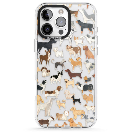 iPhone 16 Pro Max Hand Painted Dogs Black Impact Phone Case