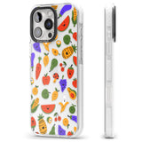 iPhone 16 Pro Max Mixed Kawaii Food Icons - Clear Black Impact Phone Case