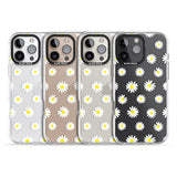 iPhone 16 Pro Max White Daisy Pattern (Clear) Black Impact Phone Case