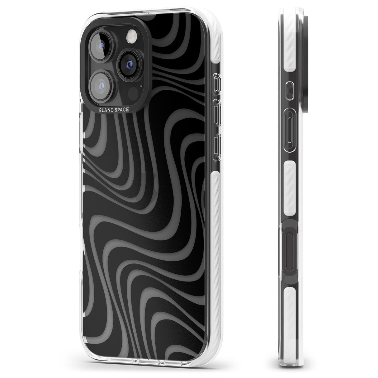 iPhone 16 Pro Max Abstract Waves Black Impact Phone Case