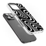 iPhone 16 Pro Max Abstract Waves Black Impact Phone Case