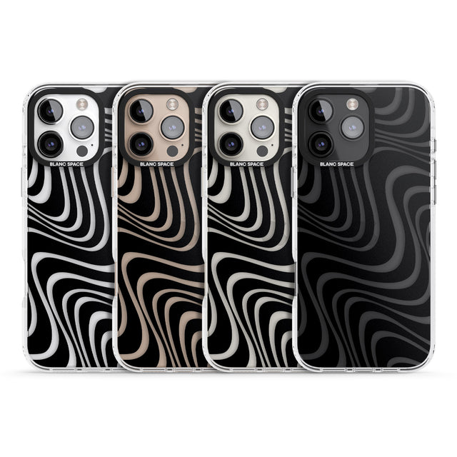 iPhone 16 Pro Max Abstract Waves Black Impact Phone Case