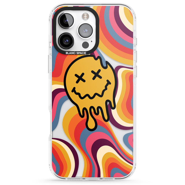 iPhone 16 Pro Max Trippy Face Melt Black Impact Phone Case