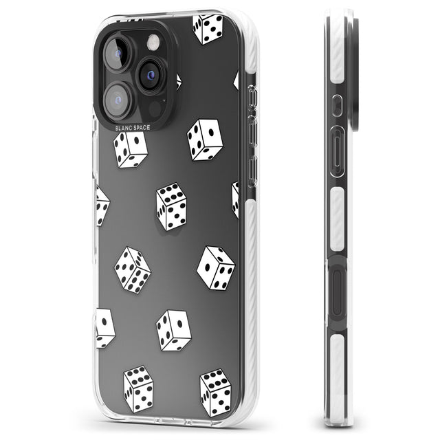 iPhone 16 Pro Max Clear Dice Pattern Black Impact Phone Case