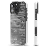 iPhone 16 Pro Max Dog Line Art - White Black Impact Phone Case