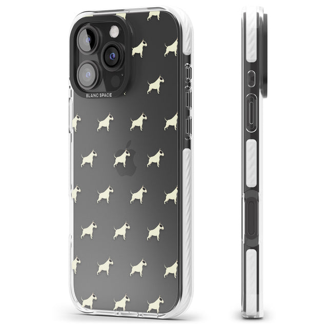 iPhone 16 Pro Max Bull Terrier Dog Pattern Clear Black Impact Phone Case