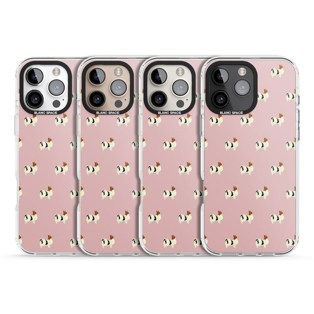 iPhone 16 Pro Max Papillon Dog Pattern Black Impact Phone Case