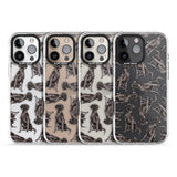 iPhone 16 Pro Max Black Labrador Watercolour Dog Pattern Black Impact Phone Case