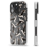 iPhone 16 Pro Max Border Collie Watercolour Dog Pattern Black Impact Phone Case