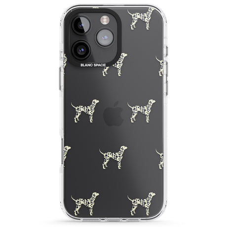 iPhone 16 Pro Max Dalmation Dog Pattern Clear Black Impact Phone Case