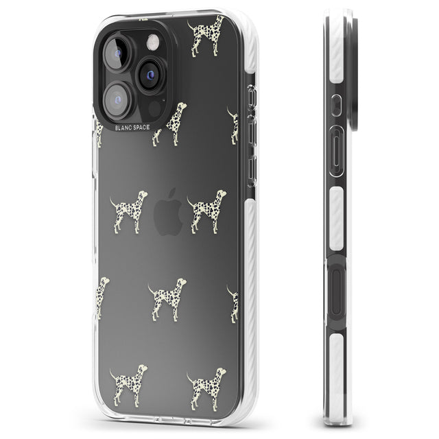 iPhone 16 Pro Max Dalmation Dog Pattern Clear Black Impact Phone Case