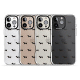 iPhone 16 Pro Max Dachshund Dog Pattern Clear Black Impact Phone Case