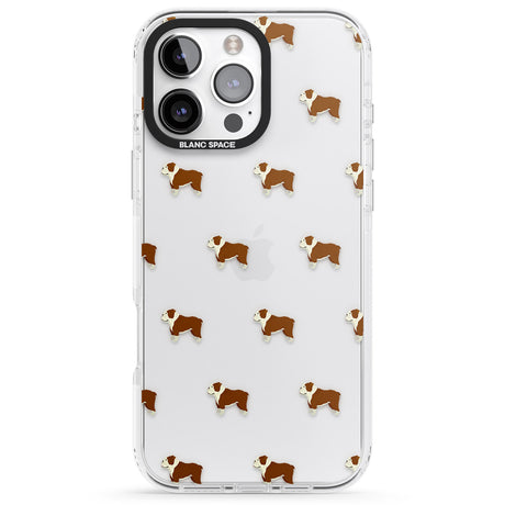 iPhone 16 Pro Max English Bulldog Dog Pattern Clear Black Impact Phone Case