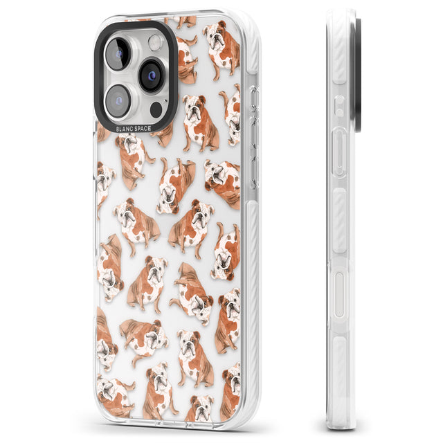 iPhone 16 Pro Max English Bulldog Watercolour Dog Pattern Black Impact Phone Case