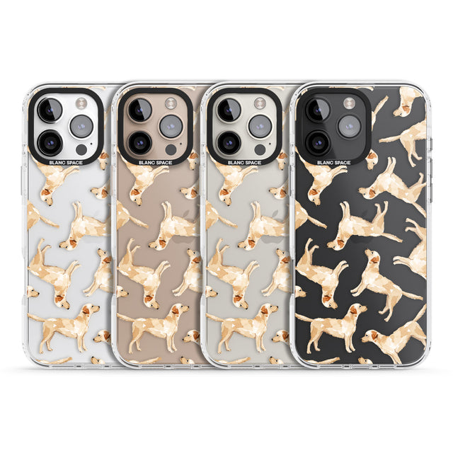 iPhone 16 Pro Max Yellow Labrador Watercolour Dog Pattern Black Impact Phone Case