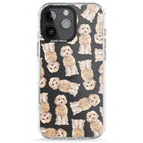 iPhone 16 Pro Max Cockapoo (Champagne) Watercolour Dog Pattern Black Impact Phone Case