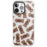 iPhone 16 Pro Max Cockapoo (Brown) Watercolour Dog Pattern Black Impact Phone Case