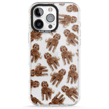 iPhone 16 Pro Max Labradoodle (Brown) Watercolour Dog Pattern Black Impact Phone Case