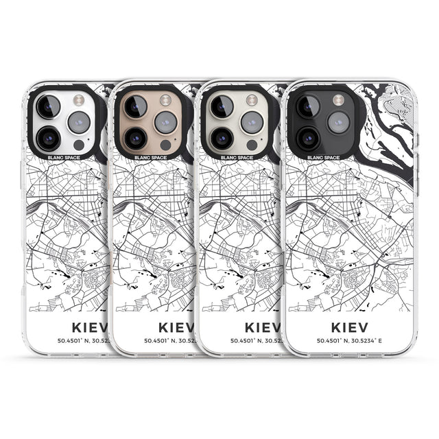 iPhone 16 Pro Max Map of Kiev, Ukraine Black Impact Phone Case